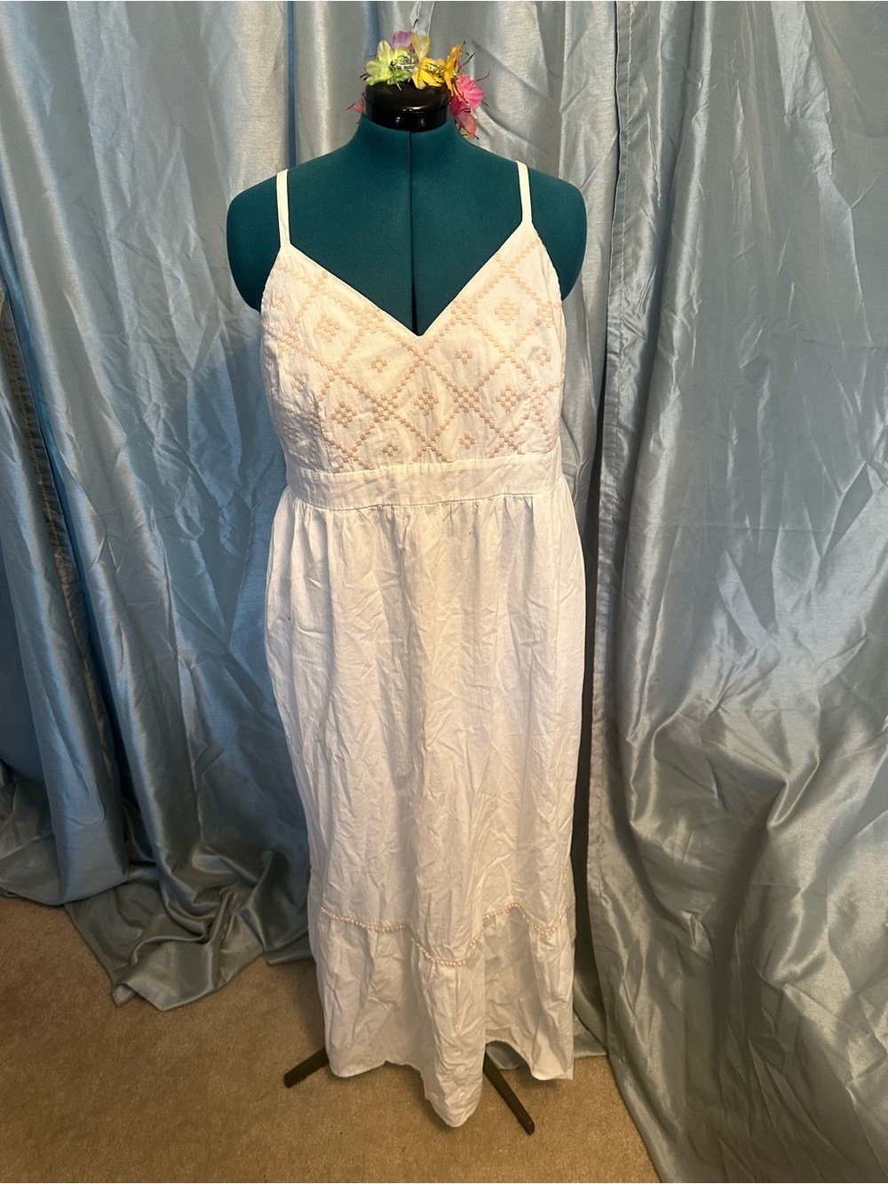 Ava & Viv White Embroidered Bodice Sundress